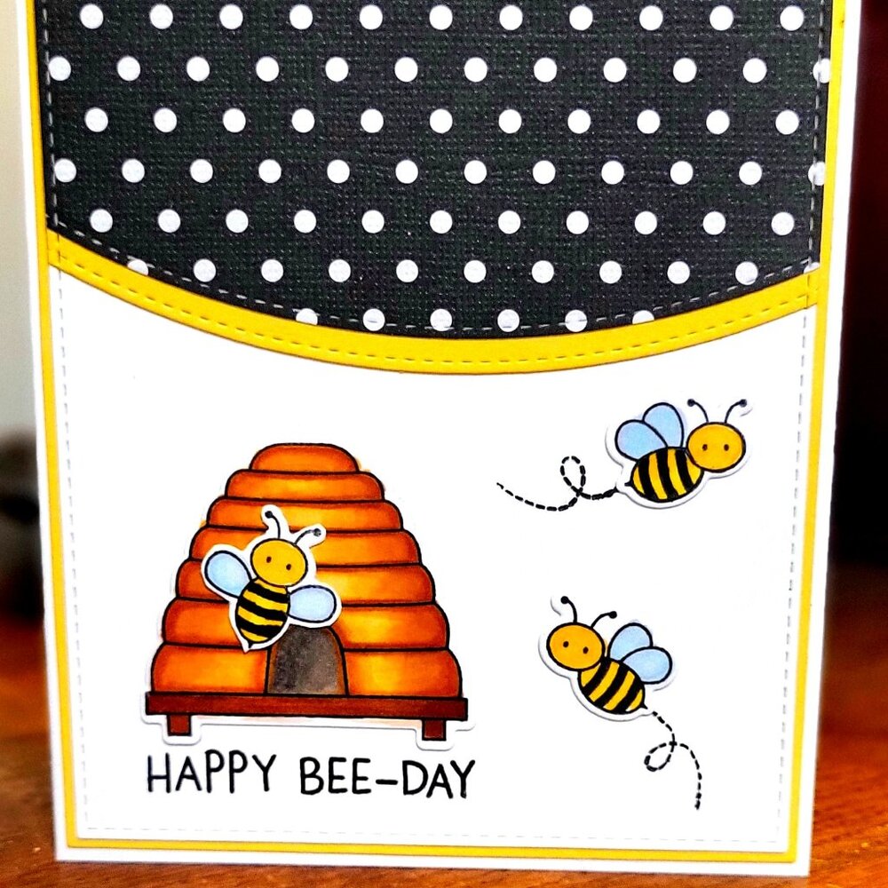 Adorable 3D Bumble Bee Handcrafted Birthday Card "Happy Bee-Day" w/Envelope